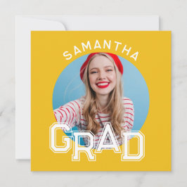 Invitación Fotos Modernas y Simples de Graduación de Escuela 