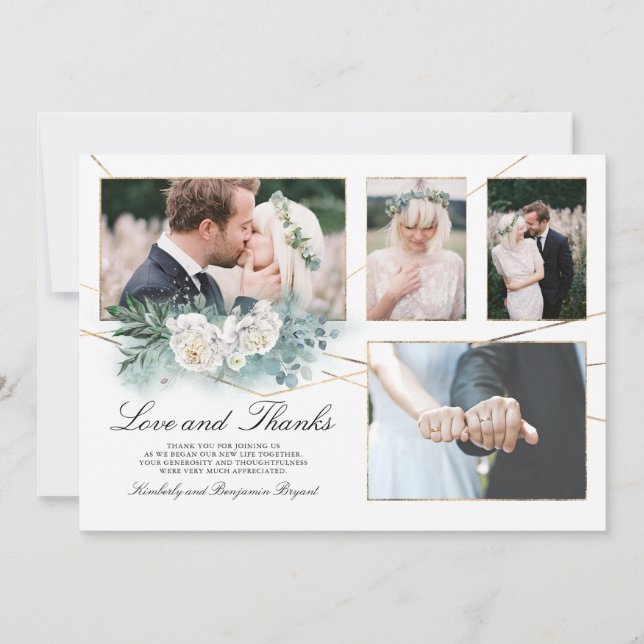 Invitación Fotos múltiples Bodas de amor y gracias foto (Anverso)