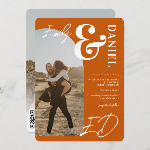 Invitación Fotos nombre en negrita script archienemigo boda n