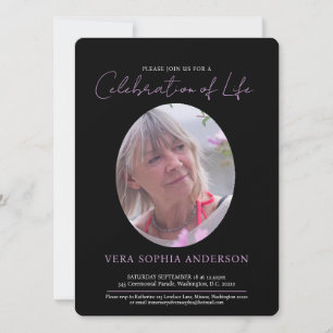 Invitación Fotos ovaladas del corazón del servicio conmemorat