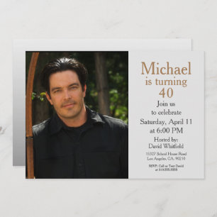 Invitación Fotos personalizadas de 40 Personalizados Cumpleañ