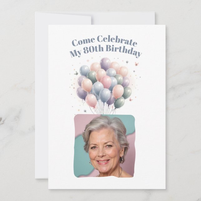Invitación Fotos personalizadas de los globos de cumpleaños n (Anverso)