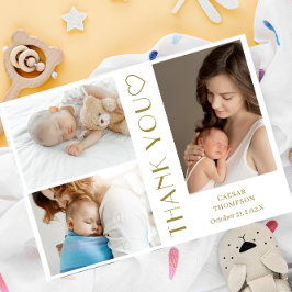 Invitación Fotos personalizados Baby Shower Moderno Gracias I