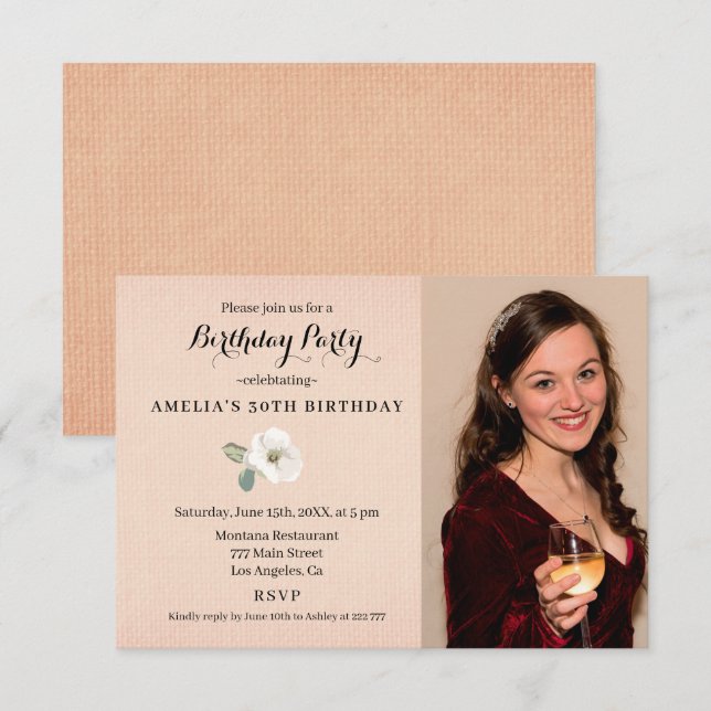 Invitación Fotos personalizados Cumpleaños (Anverso / Reverso)