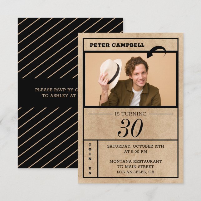 Invitación Fotos personalizados Cumpleaños (Anverso / Reverso)