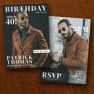 Invitación Fotos personalizados Revista Birthday Cobertura ma