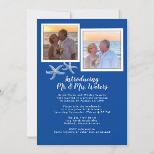 Invitación Fotos Recepción de recién casados con tema del mar