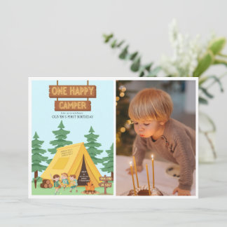 Invitación Fotos rusas de un campista feliz primer cumpleaños