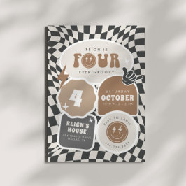 Invitación Four Ever Groovy | Boys Cuarto Fiesta de Skater Re