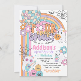 Invitación Four Ever Spooky Hippie Halloween 2nd Birthday