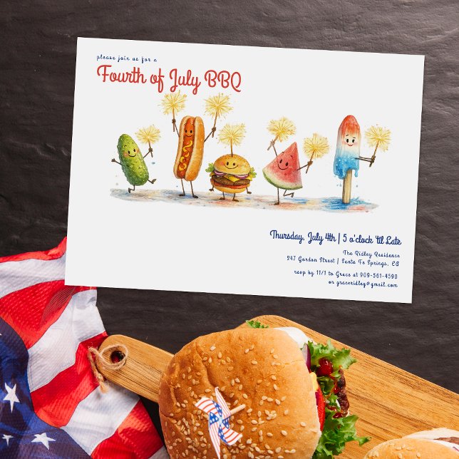 Invitación Fourth of July BBQ Mascots | Independence Day (Subido por el creador)