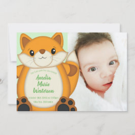 Invitación Fox Baby Shower Woodland Animal