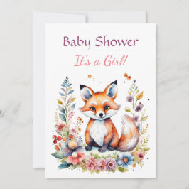 Invitación Fox bebé en el Baby Shower del Chica de Flores