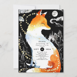 Invitación Fox Birthday Woods Whimsy