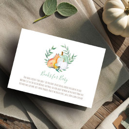 Invitación Fox Bring a Book Card - Noviembre Tema de Baby Sho