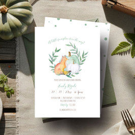 Invitación Fox con tema de otoño y Baby Shower de calabaza