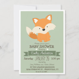 Invitación Fox de Bebé, Baby Shower de Woodland o Sprinkle