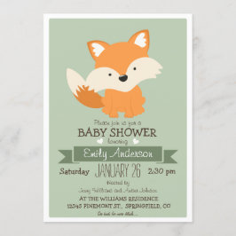 Invitación Fox de Bebé, Baby Shower de Woodland o Sprinkle