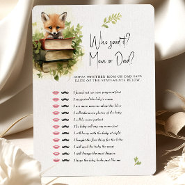 Invitación ¿Fox De Juego De Baby Shower Que Lo Dijo? ¿Mamá o
