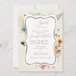 Invitación Fox Flower Crown Watercolor                       