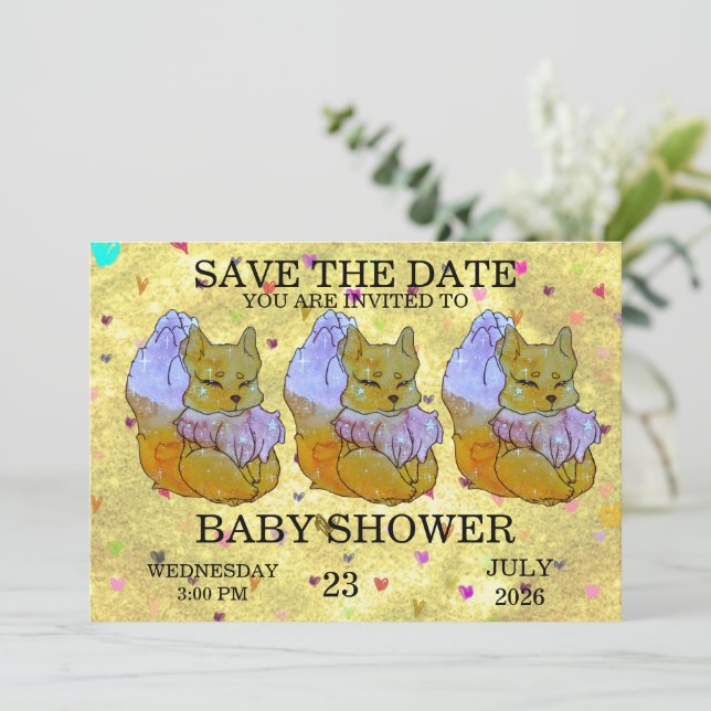 Invitación Fox named Dice (Anverso de pie)