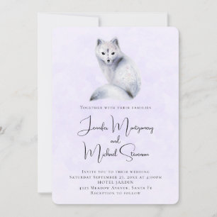 Invitación Fox nórdica con Boda de diseños florales