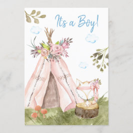 Invitación *~* Fox Teepee Tent Boho Woodland Forest Boy