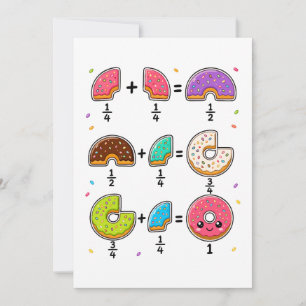 Invitación Fracciones de Donut Humor de Aprendizaje de Matemá
