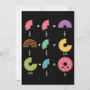 Invitación Fracciones de Donut Humor de Aprendizaje de Matemá