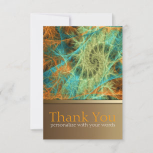 Invitación Fractal Art Swirl Gracias Nota
