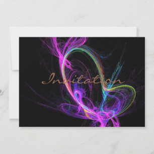 Invitación Fractal Eléctrico Rosa