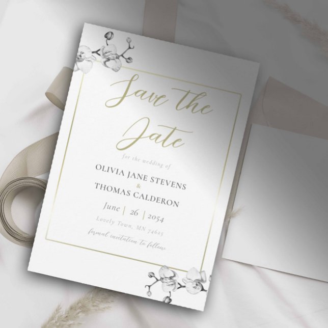 Invitación Fragmento clásico de la Boda Orquídea Blanca Guard (Subido por el creador)