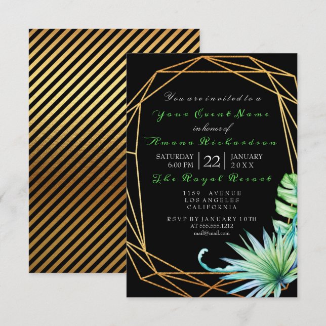 Invitación Fragmento de las franjas de la fiesta de cumpleaño (Anverso / Reverso)