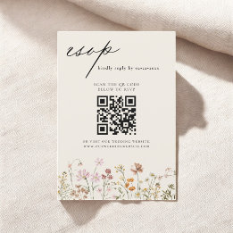 Invitación Fragmento silvestre Boho QR Boda Código RSVP