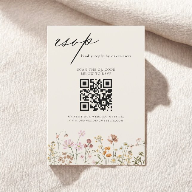 Invitación Fragmento silvestre Boho QR Boda Código RSVP (Subido por el creador)