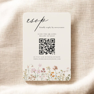 Invitación Fragmento silvestre Boho QR Boda Código RSVP