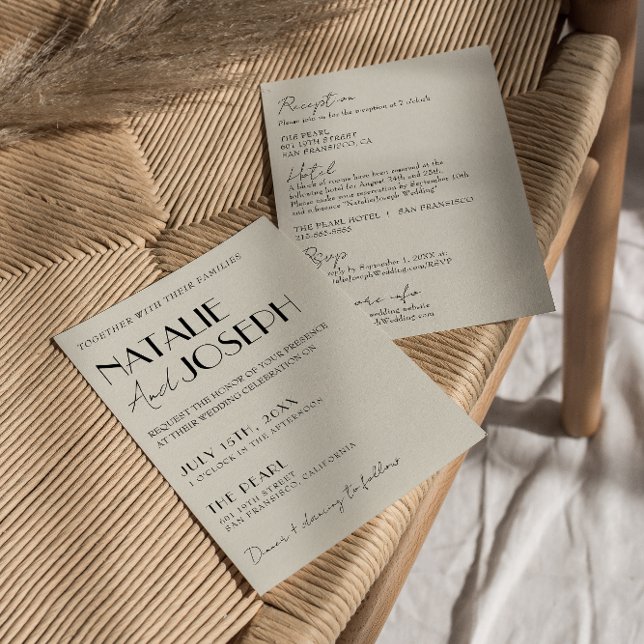 Invitación Francés moderno y caprichoso todo en un Boda retro (Subido por el creador)