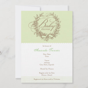 Invitación francesa a Baby Shower - Verde