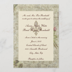 Invitación francesa de la boda del collage del