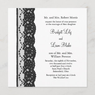 Invitación francesa de la boda del cordón (white)