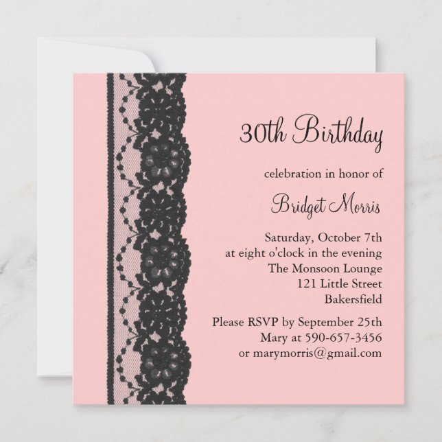 Invitación francesa del cumpleaños del cordón (Anverso)