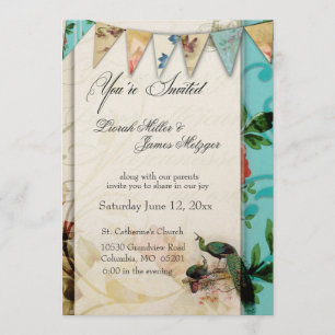 Invitación francesa Shabby chic Vintage