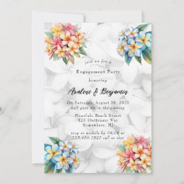 Invitación Frangipani Floral Hawaii Engagement Party