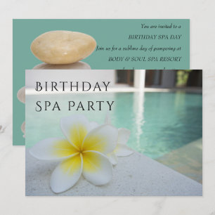 Invitación Frangipani y Día de Spa de Cumpleaños en la Piscin