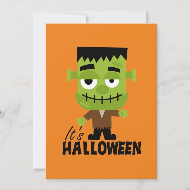 Invitación Frankenstein es Halloween (Anverso)