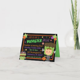 Invitación Frankenstein Monster Bash Halloween Cumpleaños