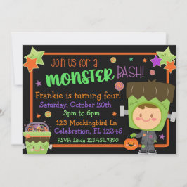 Invitación Frankenstein Monster Bash Halloween Cumpleaños