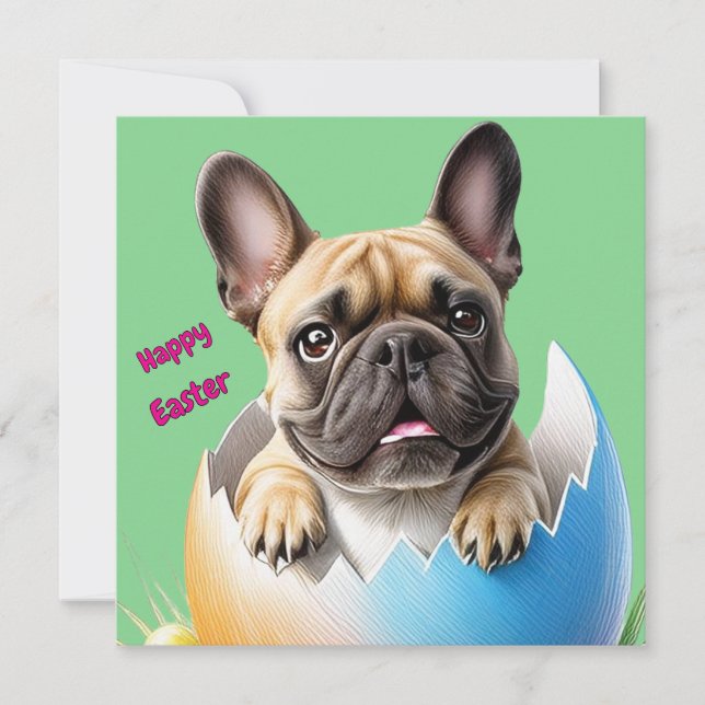 Invitación Französische Bulldogge Ei Ostern French Bulldog (Anverso)