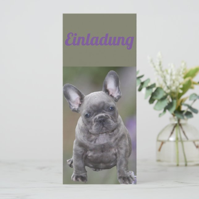 Invitación Französische Bulldogge Einladung  (Anverso de pie)