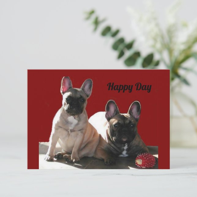 Invitación Französische Bulldogge Geburtstag French Bulldog (Anverso de pie)